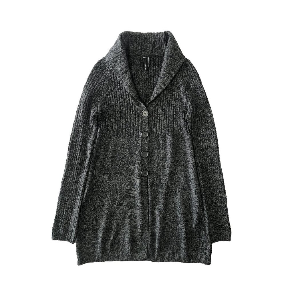 Takeout Womens Size M Gray Buttons Longline Cardigan Sweater